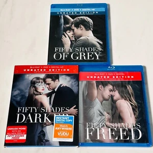 Fifty Shades of Grey - Blu-ray Lot of 3 - Unrated Edition - Darker - Freed - Picture 1 of 4