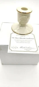 Nuevo de Lote Antiguo Lenox Candelabro La Flor de Rosa Borde Oro 24k Marfil Porcelana 3" - Imagen 1 de 2