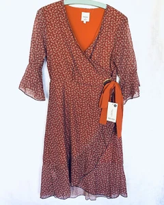 Phoenix & Riley Swiish Sally Obermeder Hamptons Holiday Floral Wrap Dress Size S - Picture 1 of 12