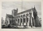 England Cumbria Carlisle Cathedral, Huge Double-Folio 1880s Antique Print