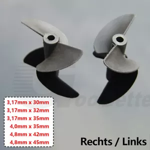 Nylon Schiffsschraube Bootspropeller 2-Blatt Rechts Links für RC Modellbau DIY - Bild 1 von 7