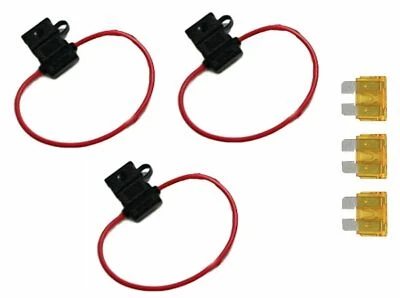 10 Gauge ATC ATO In-Line Fuse Holder Wire 12V Blade Waterproof 3 Pack 15 Amp - Image 1 of 3