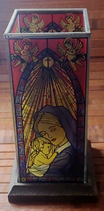Leonard Creations California Stained Glass Candleholder Virgin Mary Baby Jesus - Picture 1 of 10