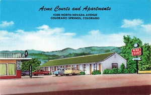 COLORADO SPRINGS CO ACME COURT MOTEL 1950s VINTAGE ROADSIDE POSTCARD 091024 T - Picture 1 of 2