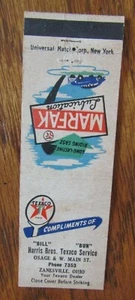 TEXACO GAS STATION MATCHBOOK: HARRIS BROTHERS (ZANESVILLE, OHIO) (1950s) -F24 - Picture 1 of 2