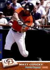 2007 Bowie Baysox Grandstand #6 Matt Cepicky Sun City Center Florida FL Card