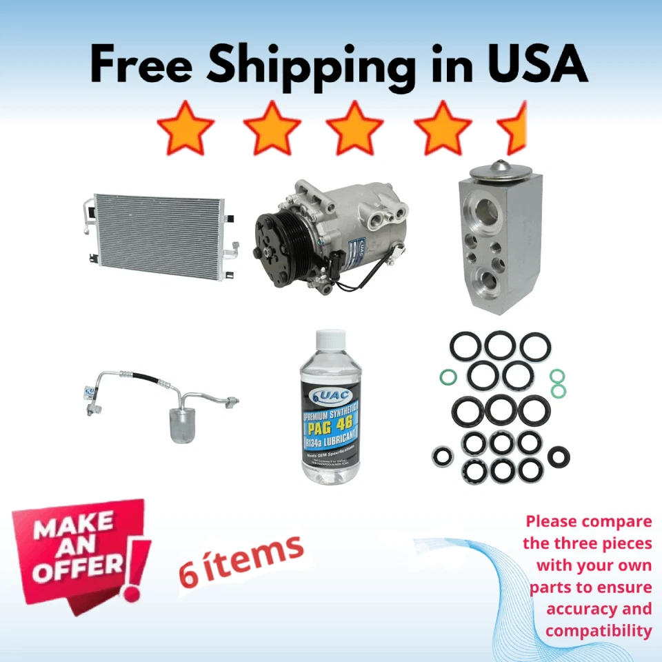 Compressor, Condenser & Valve A/C Fit Saturn Vue 2002-2003 — 第 1/4 张图片