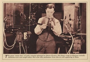 Buster Keaton Silent Film Movie Star Lithograph Image 5" x 7" - Picture 1 of 2