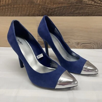 Tacones altos Mossimo talla 6 1/2 azul con punta plateada Foto 1 de 4