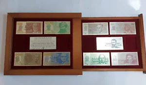 Bank of Israel Sheqel Series Banknotes,9 Rectangle Silver Medals 110x55mm +Box - Picture 1 of 7