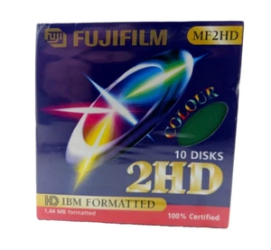 Fujifilm 2HD 10 Disketten 3,5 Zoll (1,44mb) Color grün NEU original verschweißt - Bild 1 von 1