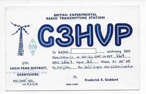 QSL G3HVP Ham British Experimental Radio Transmitting Station 1951 Derbyshire DX - Picture 1 of 1