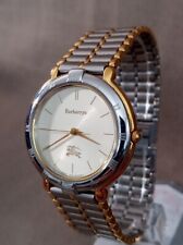Vintage Burberrys Quartz Unisex Watch ~Two-Tone Silver & Gold ~Runs & Keeps Time