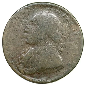 (1795) B-1294 North Wales Half Penny Colonial Copper Coin 1/2p - Picture 1 of 2