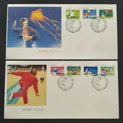 1989 Australia Sports & Games Series 7v Stamps on 2 FDC - Image 1 of 2