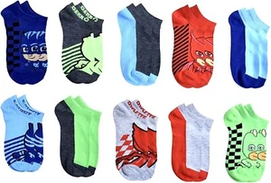 PJ MASKS CATBOY & GEKKO 5 or 10-Pack Low Cut Socks Boys Ages 2-4 (Shoe Sz. 7-10) - Picture 1 of 9