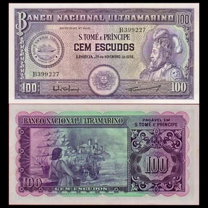 🇸🇹 St. Thomas & Prince 100 Escudos KING AFONSO V 1958 RARE P 38 Crisp GEM UNC - Picture 1 of 5