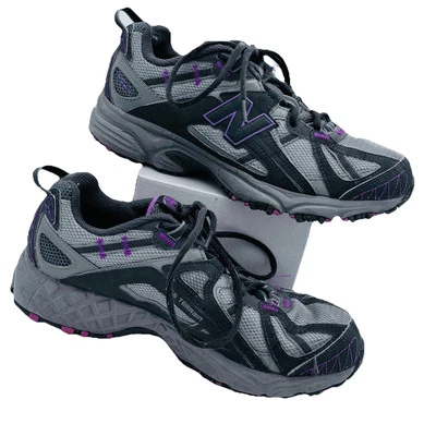 Tênis de corrida New Balance 411 feminino tamanho 8.5 WT411GP cinza rosa todo terreno trilha  - Imagem 1 de 4