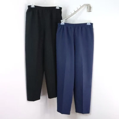 Pantalones cortos de cintura alta elásticos negros azul marino doblados vintage de 2 piezas para mujer Foto 1 de 4