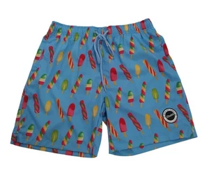 Cove M Blue Popsicle Print Elastic Waist Swim Shorts For Men, NWOT - Picture 1 of 8