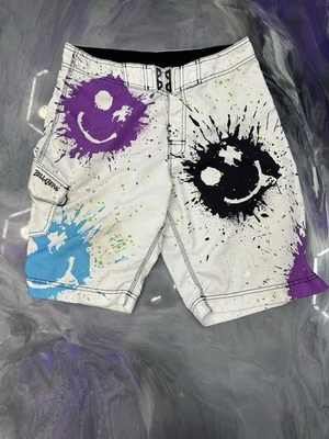 Billabong Men's Vintage Y2K Board Shorts 32 White Purple Color - Image 1 of 4