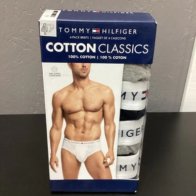 4 Calzoncillos Tommy Hilfiger Algodón Para Hombre M Negro Gris Ropa Interior Calce Clásico Mediano Foto 1 de 4
