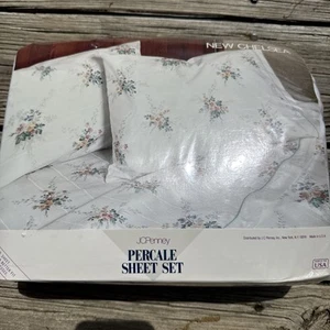 Vintage JC Penney Home Collection Full Four Piece Set Percale New Chelsea - Picture 1 of 5