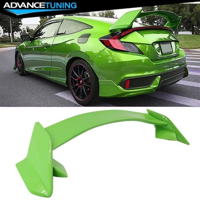 Fits 16-20 Honda Civic Coupe 2DR Type R Trunk Spoiler Wing Painted #GY30P Green Foto 1 de 4