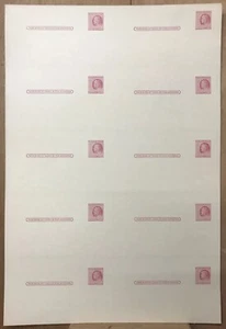 Lote de 50 postales con estampillas de 2 centavos de Benjamin Franklin 1951 UX38 (5 hojas sin cortar) - Imagen 1 de 4