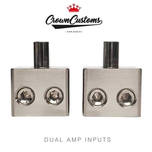 DUAL 0 AWG AMPLIFER POWER AND GROUND AMPLIFER INPUT ADAPTORS CAR AUDIO BASS SPL - Picture 1 of 10