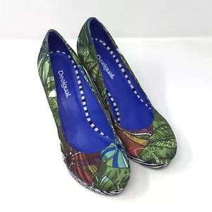 Scarpe Desigual da donna tacchi floreali botanici a righe taglia 39/8,5 - Foto 1 di 9