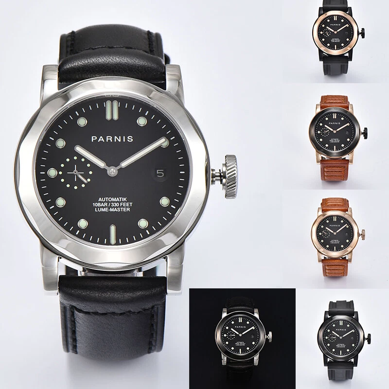 Reloj Hombre 44mm Parnis Cristal Zafiro Movimiento Automático Marcador Luminoso 10BAR Foto 1 de 4