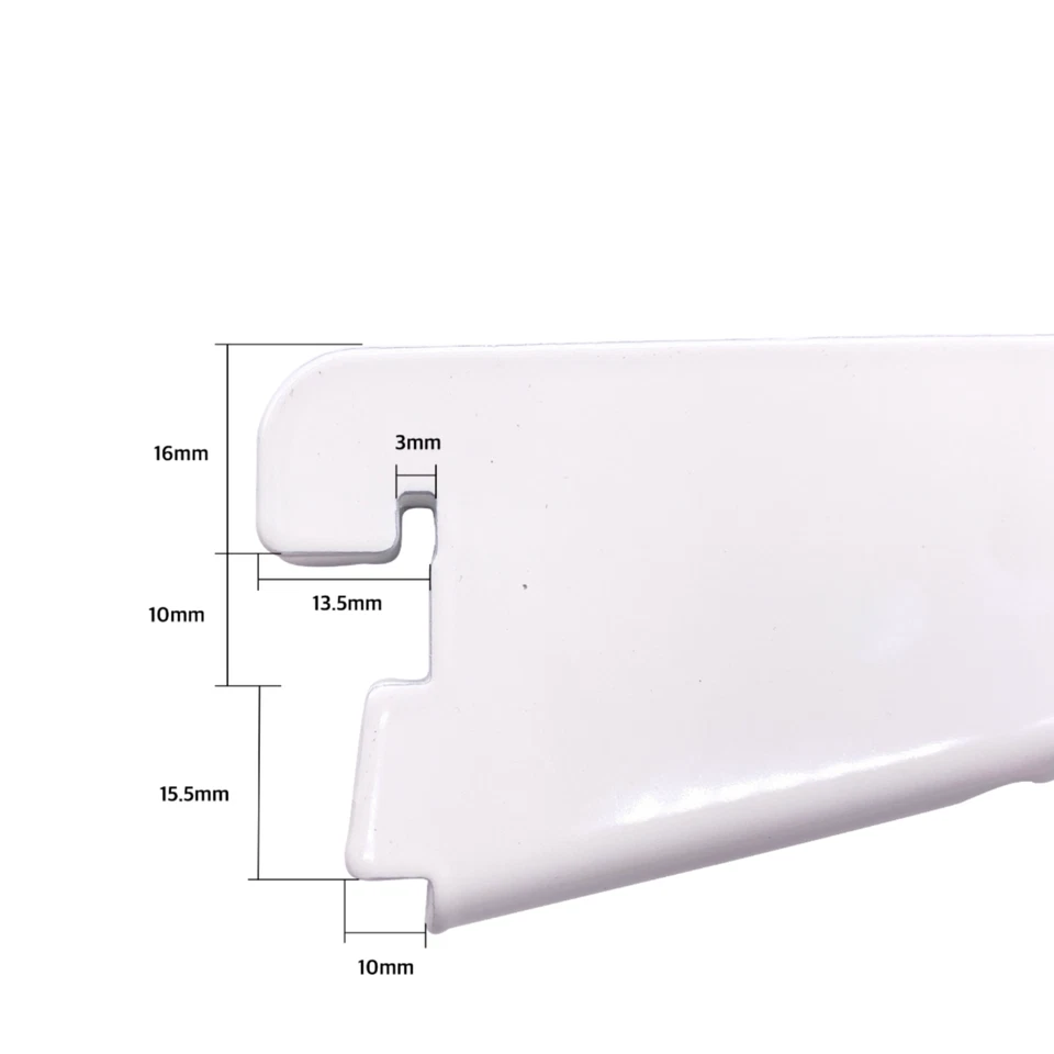 APE Twin Slot Shelving Upright Bracket System - White (Pack of 10)