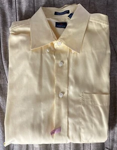 Arrow Performance Pinpoint Yellow Dress Shirt Men's Size 16 - 16.5 Large - Picture 1 of 3