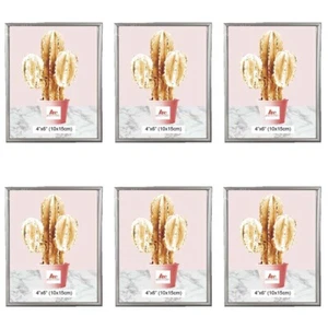 6x Silver Photo Frame 4" X 6" Certificate Picture Easy Clip Glass Frame Bulk - Picture 1 of 2