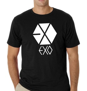 T-shirt EXO kpop nera 100% cotone - Foto 1 di 1