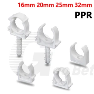 Plastic PPR Heat Fusion Plumbing Pipe Tube Clips Clamp Holder 16mm 20mm 25mm 32 - Picture 1 of 26