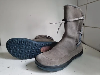 CAMPER PEU PISTA UK 3 EU 36 WOMEN GREY REAL SUEDE LEATHER FLAT BIKER ANKLE BOOTS - image 1 of 4