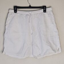 SEA BREEZE Vintage White Shorts Cotton Drawstring Pockets Loose USA Sz Large EUC