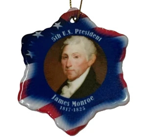 James Monroe 5th US President Porcelain Christmas Double Sided Ornament  - Picture 1 of 2