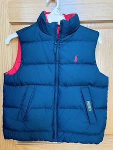 Ralph Lauren Polo Navy Revirsible down vest size 10-12 EUC - Picture 1 of 3