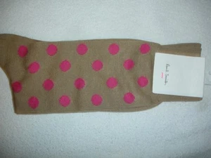 PAUL SMITH TAN PINK POLKA DOT MENS SOCKS NWT - Picture 1 of 1