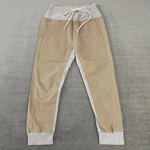 Bassike Pants Women 1 S Tan Pull On Tapered Chino Jogger Classic Minimalist - Picture 1 of 16