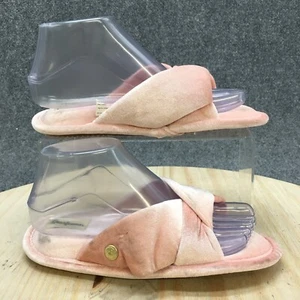 Dearfoams Slippers Women 5-6 Slides Indoor Shoes Pink Velvet Open Toe Casual - Picture 1 of 10