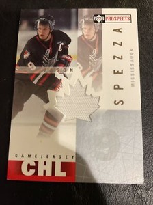 2000-01 UD CHL PROSPECTS GAME JERSEY #JS JASON SPEZZA JERSEY TORONTO MAPLE LEAFS