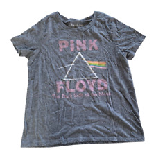 Pink Floyd Shirt Womens Large Gray Short Sleeve Logo Crew Neck Tee Poly Blend