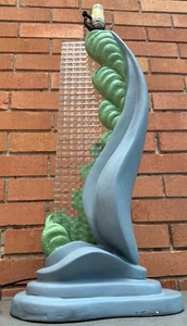 Vintage 1950s Tropical Plaster Lamp Glass Insert Mid Century Lighting MCM Reglor - Picture 1 of 14