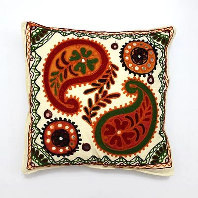 Suzani Handmade Home Decor Tropical Ethnic Pillow Shams Couch Cushion Cover Case - Image 1 of 4