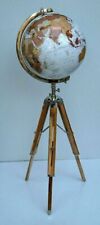 Floor World Globe With Wooden Tripod Stand 18" Big Modern Map Atlas Globe
