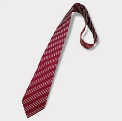 EMPORIO ARMANI Current Red Striped Silk LUXURY Slim Tie ITALY  Foto 1 de 3